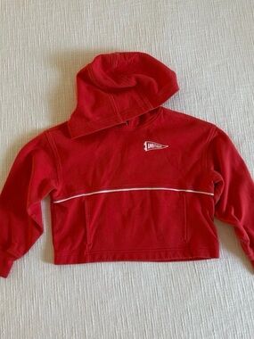 Old Navy Red Hooded Sweatshirt with White Piping
